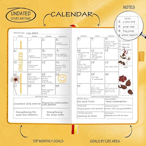 Miniatura 3 de Agenda semanal y mensual de lujo sin fecha para aumentar la productividad y alcanzar tus objetivos, cuaderno organizador de gratitud - Gestión del