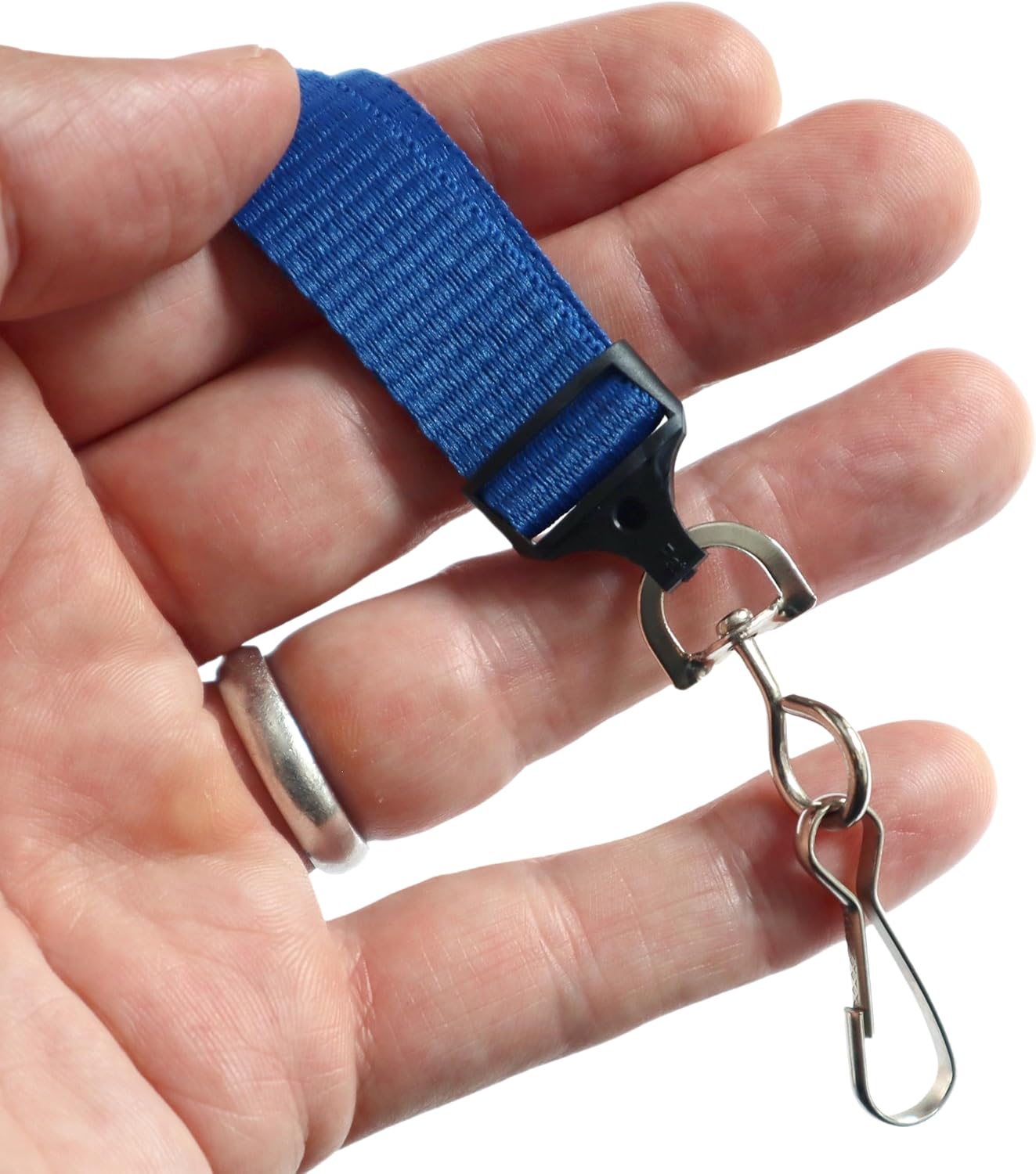 Specialist ID Bulk 100 Pack - Wide Lanyard with Breakaway Clasp and Swivel Metal Hook - Premium 5/8 Inch Neck Strap Name Badge and Key Card Holder (Royal Blue)