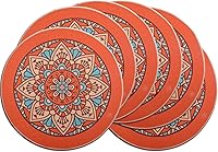 Vista 22 de PIGCHCY Juego de 6 manteles individuales en forma de cuña con centro de mesa, redondos, lavables, resistentes al calor (gris plateado)