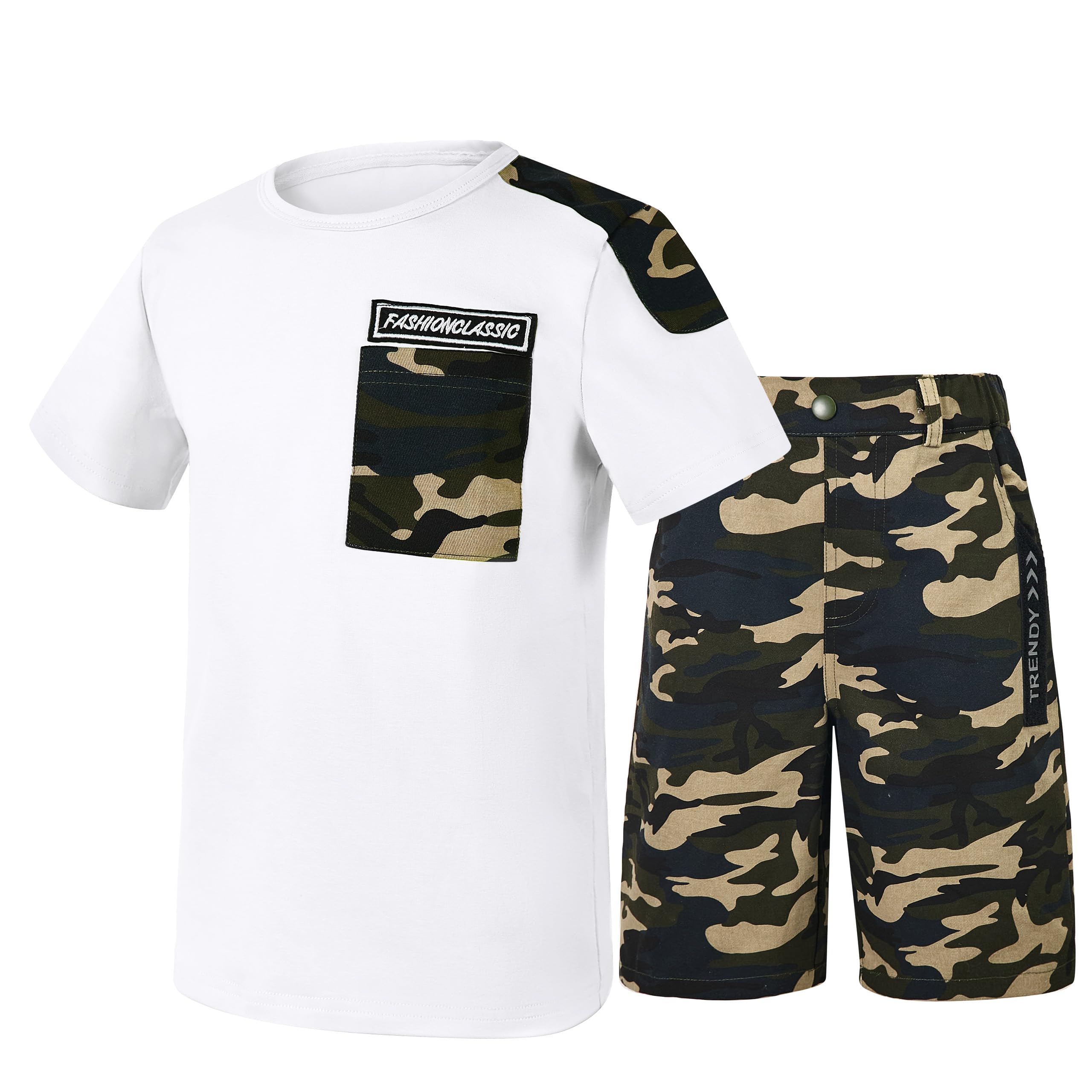 LOLANTA Boy Summer Outfit Casual Clothes 2Pcs Cotton T-shirt Shorts Set