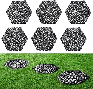 12 inch River Rock Stepping Stone - Pavers for Outdoor Garden Walkway, L...
