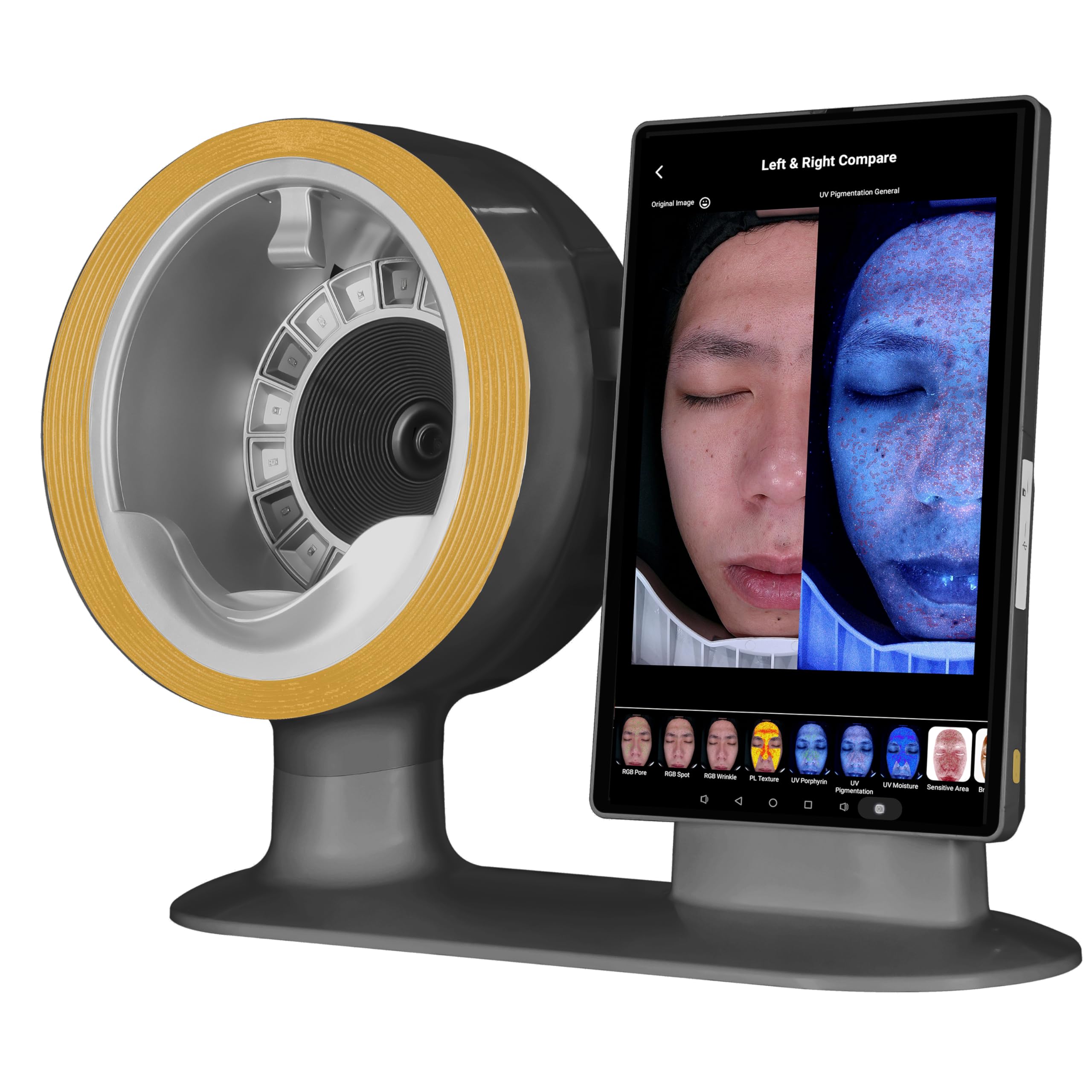 Elitzia Rilevatore di analizzatore della pelle 15,6 pollici HD AI Smart Facial Skin Analisi Macchina 10 Spettro 20 Megapixel