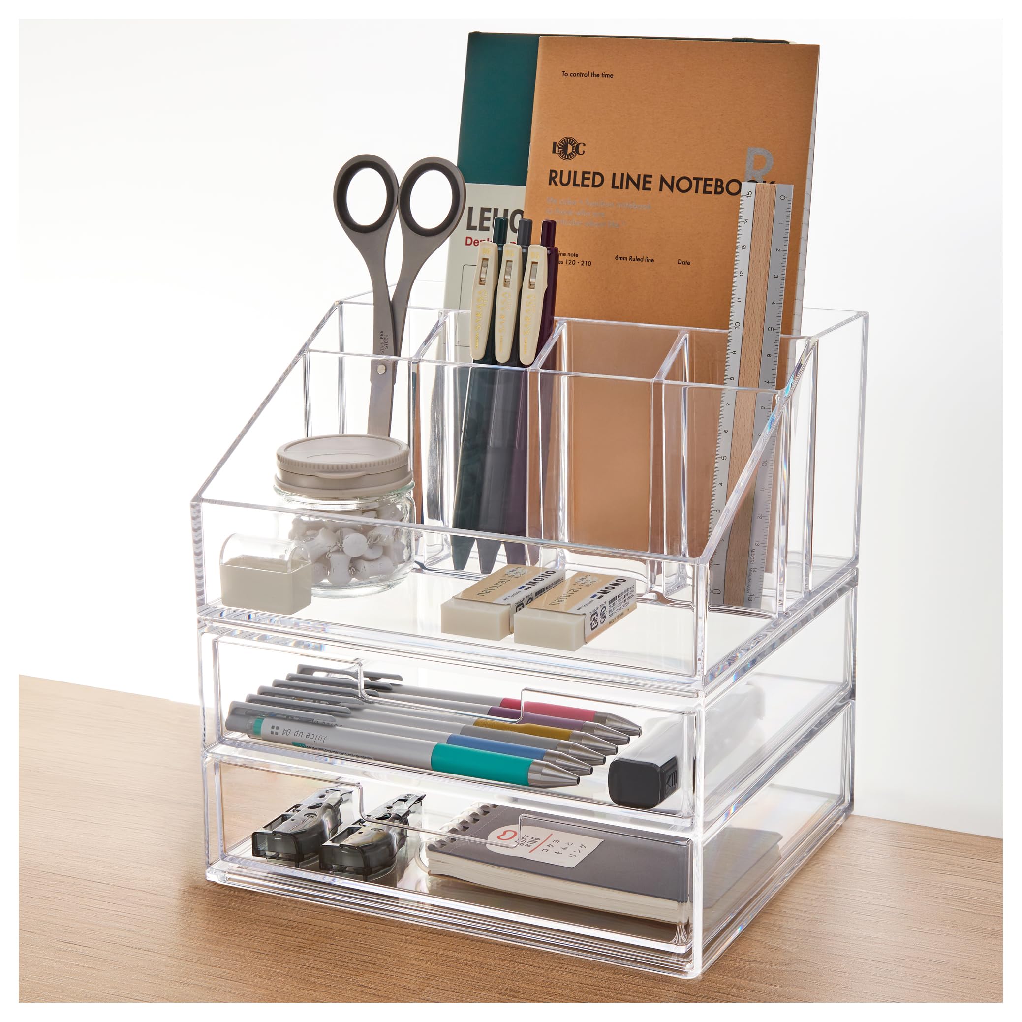 STORi Chloe - Set di organizer impilabili per trucchi e cassetti, in plastica trasparente, senza BPA, made in USA, per organizzare pennelli, cosmetici e prodotti di bellezza