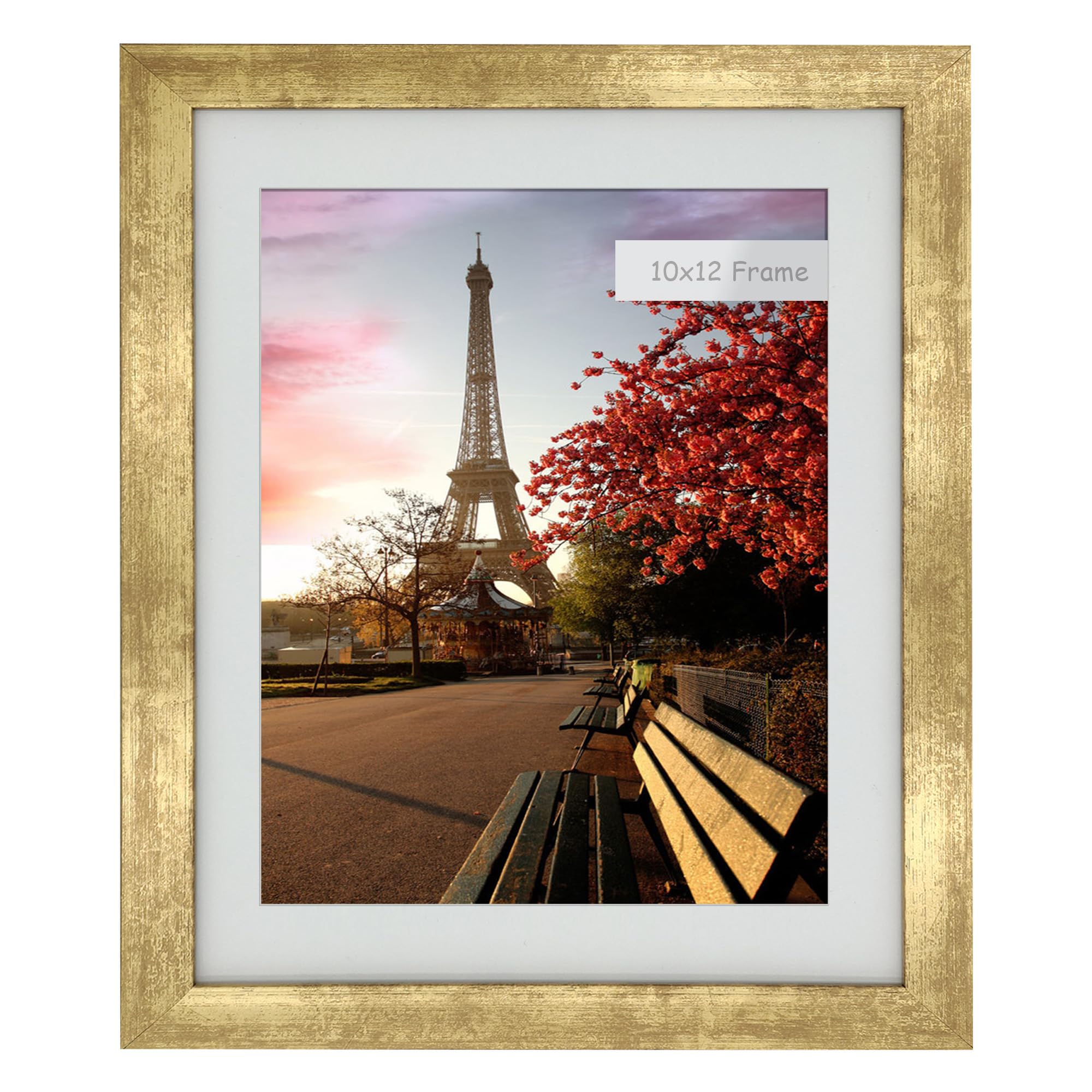 Evquit Gold 10X12 (25.4 * 30.5Cm) Photo Frame Gallery Picture Frame With 8X10 Mat,Freestanding And Wall Mountable,
