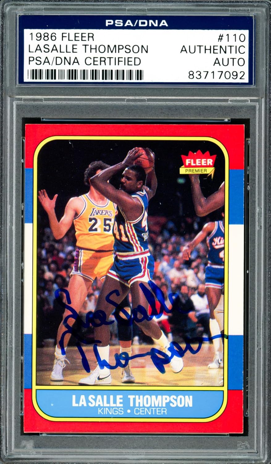 LaSalle Thompson Autographed 1986-87 Fleer Basketball Card #110 PSA/DNA #83717092