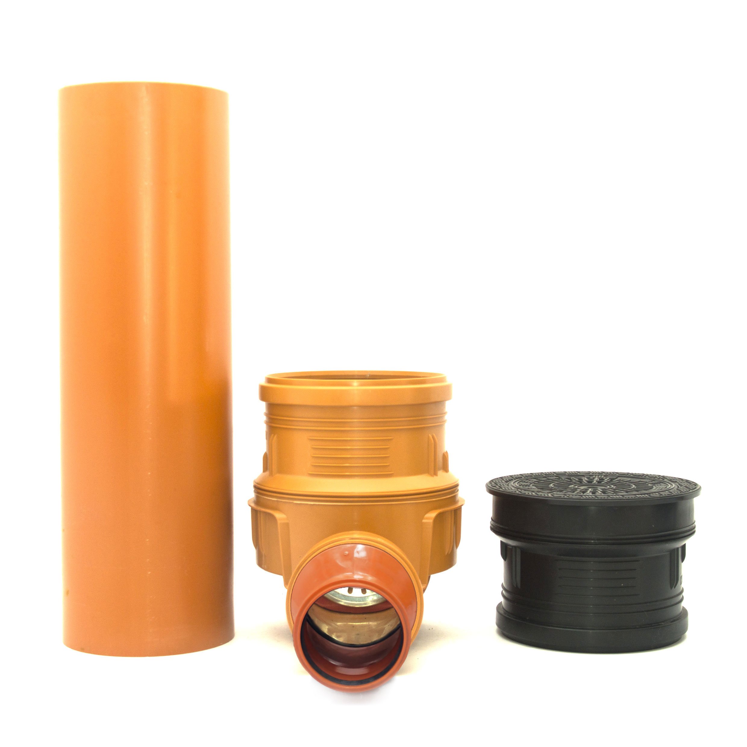 Rückstauklappe Komplettset DN400 – Mit 2m Rohr, Quadratischem Deckel & Gleitpaste, Für Abwasserschacht 125/160/200 Mm