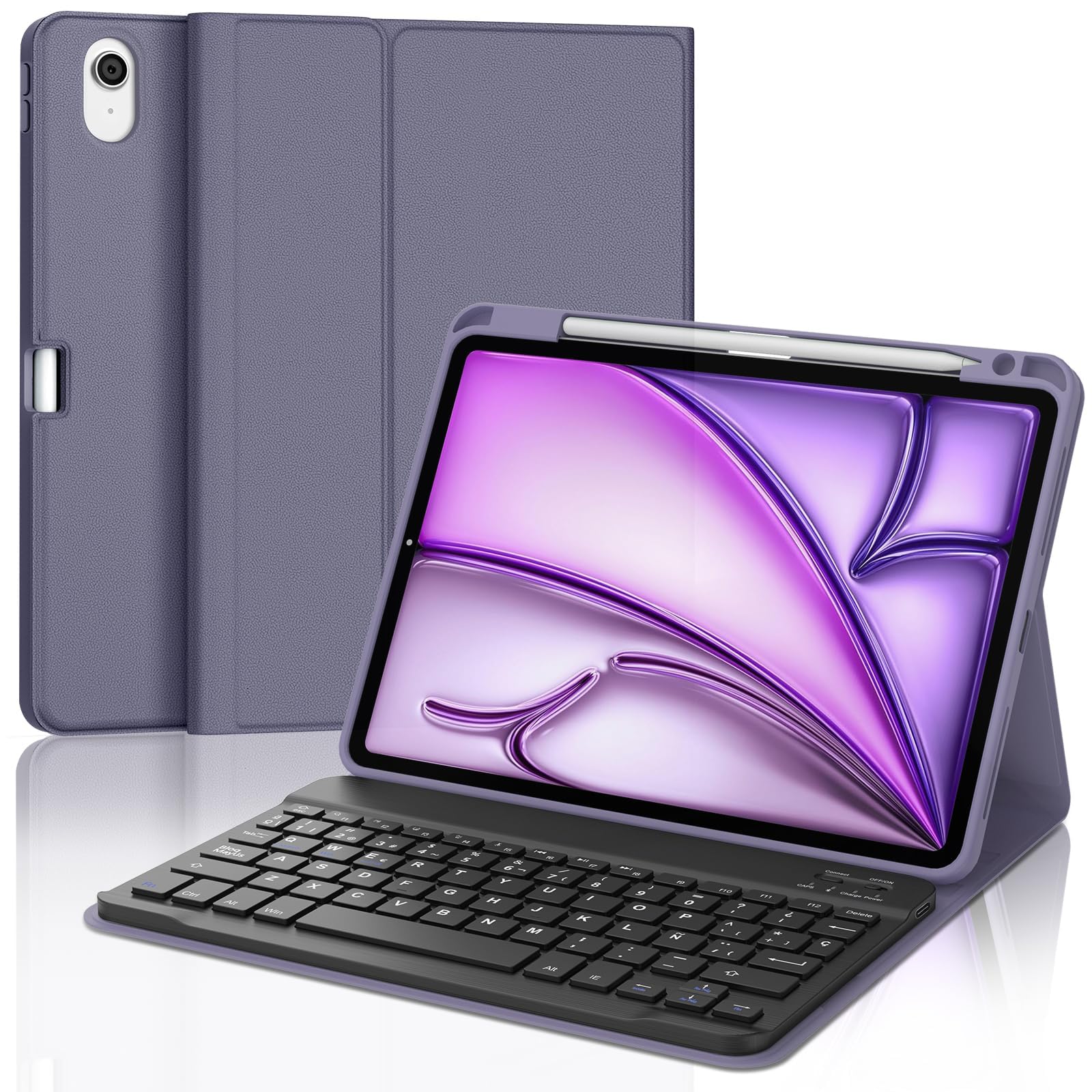 Funda con teclado iPad Air 11 M4 para trabajar y estudiar en cafeterías y viajes 8