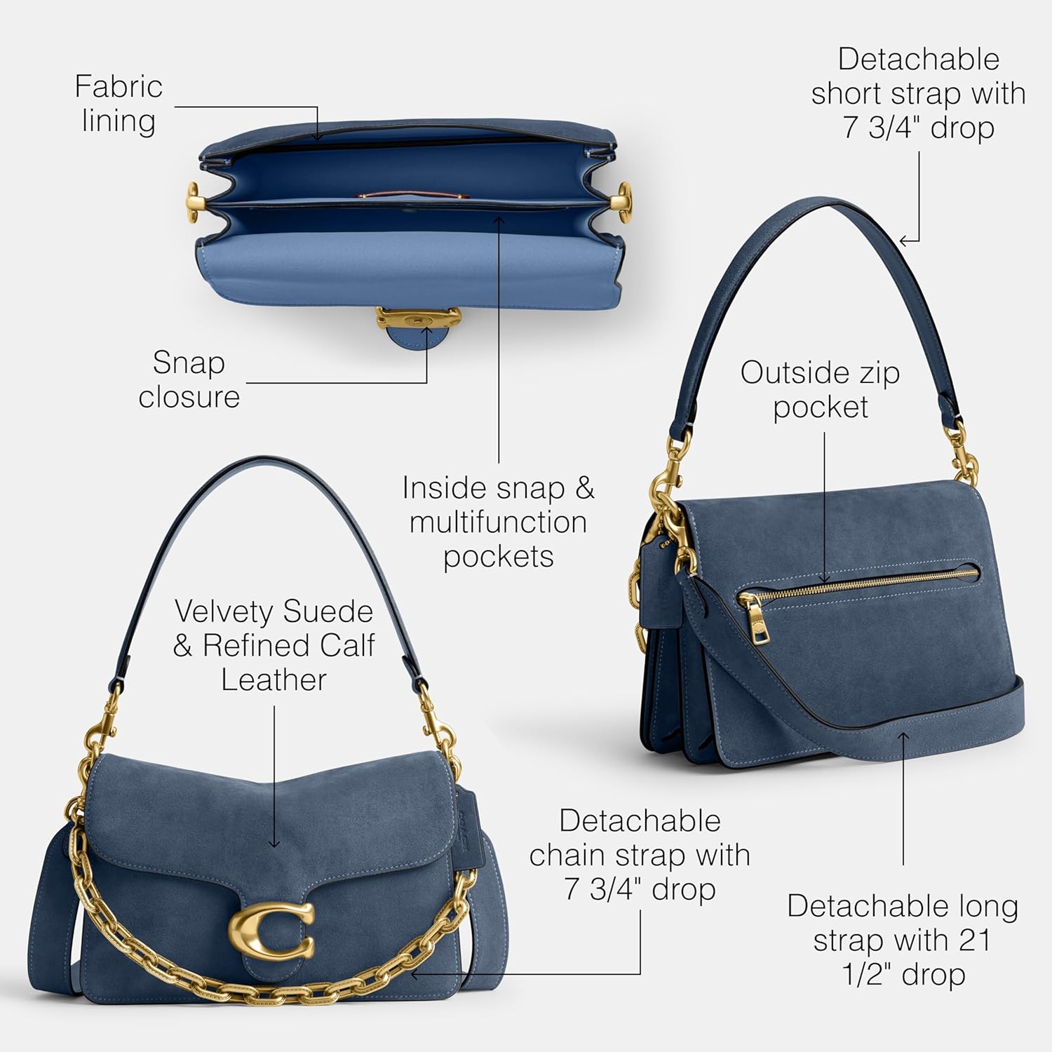 COACH Chain Tabby Shoulder Bag - Image 3