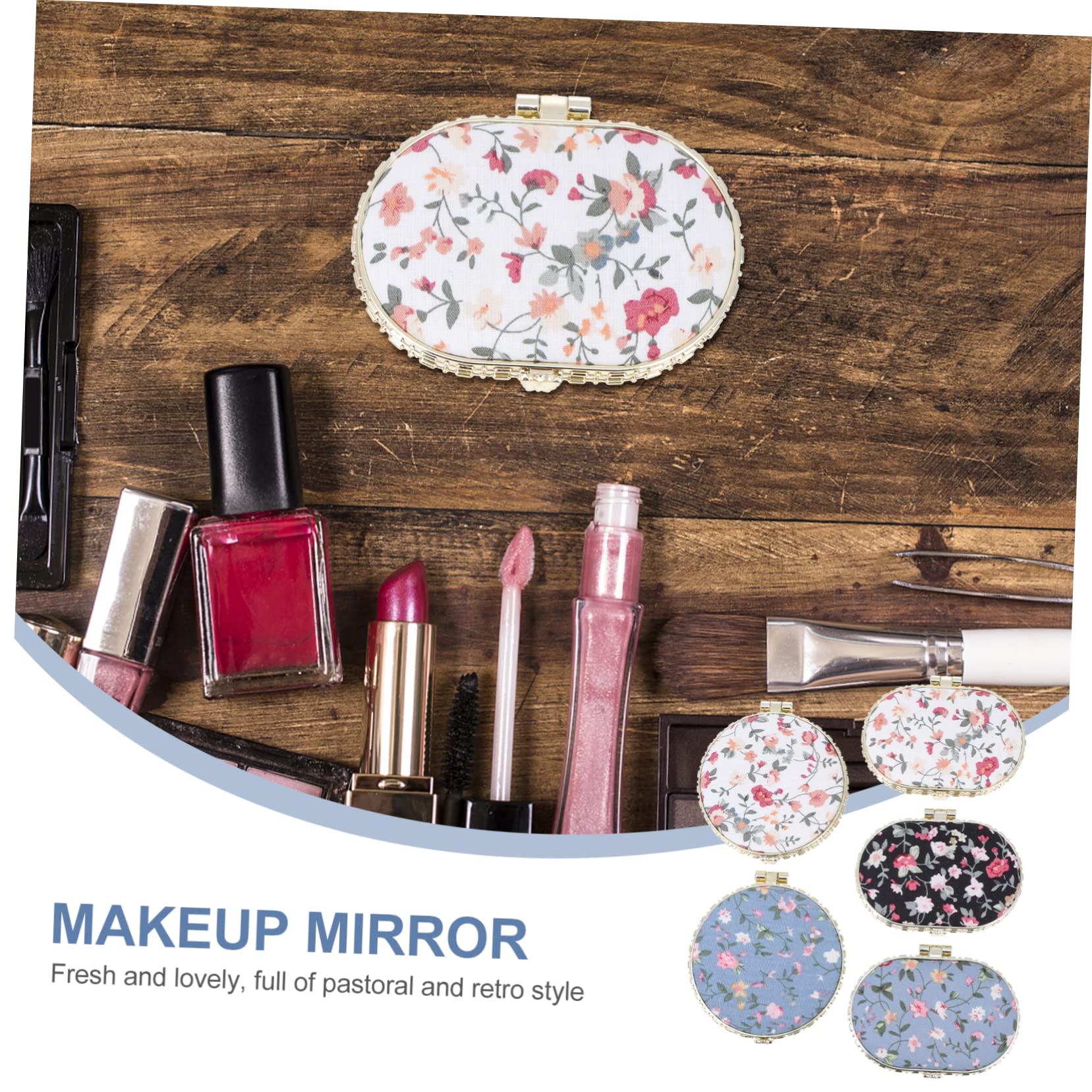 VICASKY 2 Set Specchietto Makeup Portatile Con Design Doppio Per Include E Ovali Vari 5 Pezzi * 2