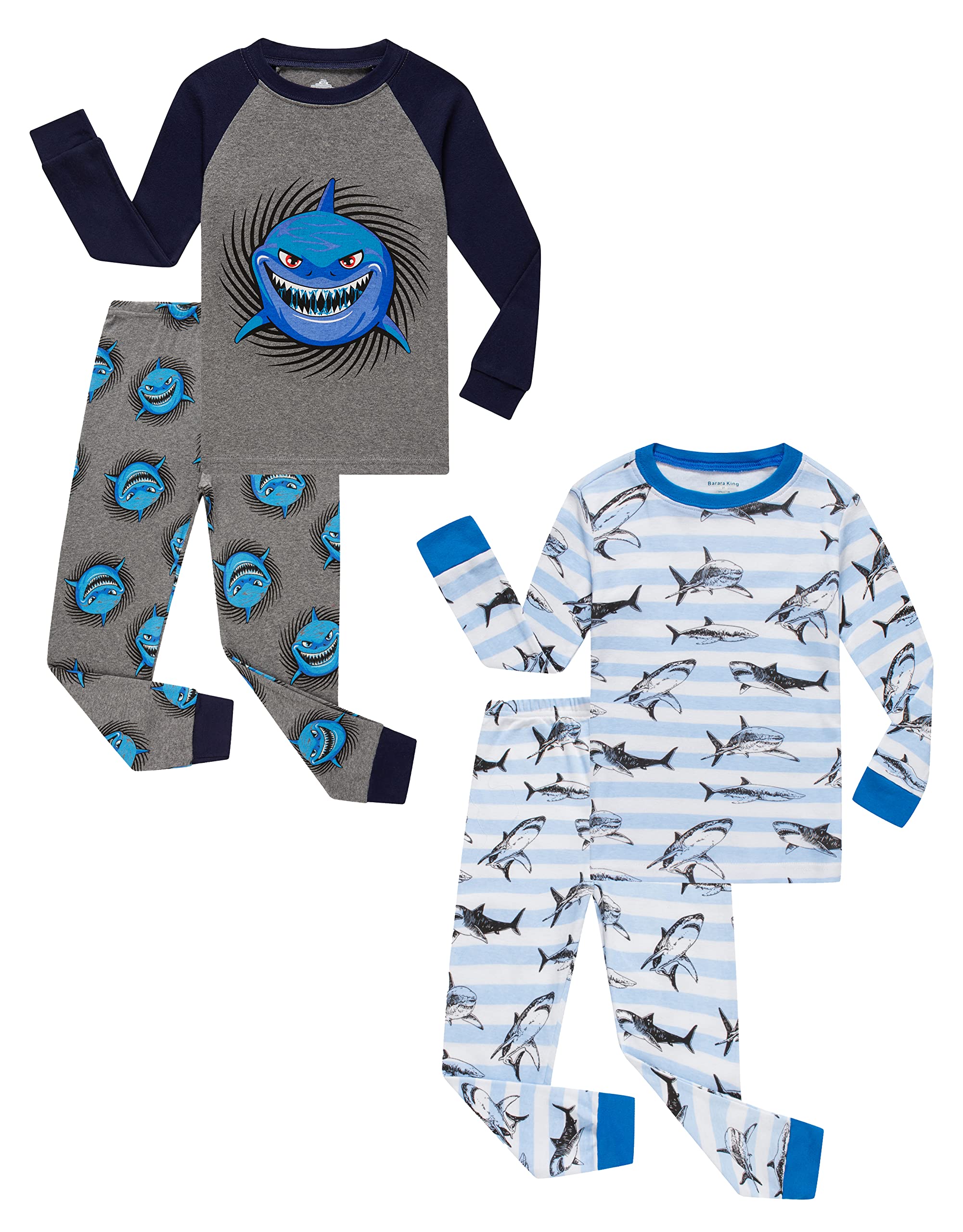 KikizYe Little Big Boys Girls Pajamas Set Kids PJs 100% Cotton Sleepwear