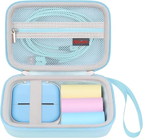 Vista 36 de Elonbo Estuche de transporte para mini impresora T02, compatible con Memoking/Omezizy/Memoqueen/Phomemo/Ponek T02, bolsa portátil para etiquetadora