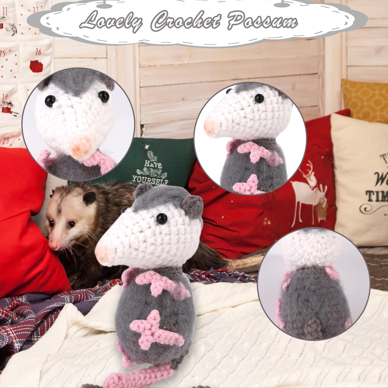 Amazon.com: Lasuroa Crochet Possum Car Hanger Charm, 8.66x2.17in