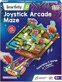 Smartivity Joystick Arcade Maze Toy for Kids 6-14 Years | 2in1 Space & Jungle Theme Adventures I Birthday Gift for Boys & Girls I STEM Educational DIY Science Toys for Kids Ages 6,7,8,9,10,11,12,13,14