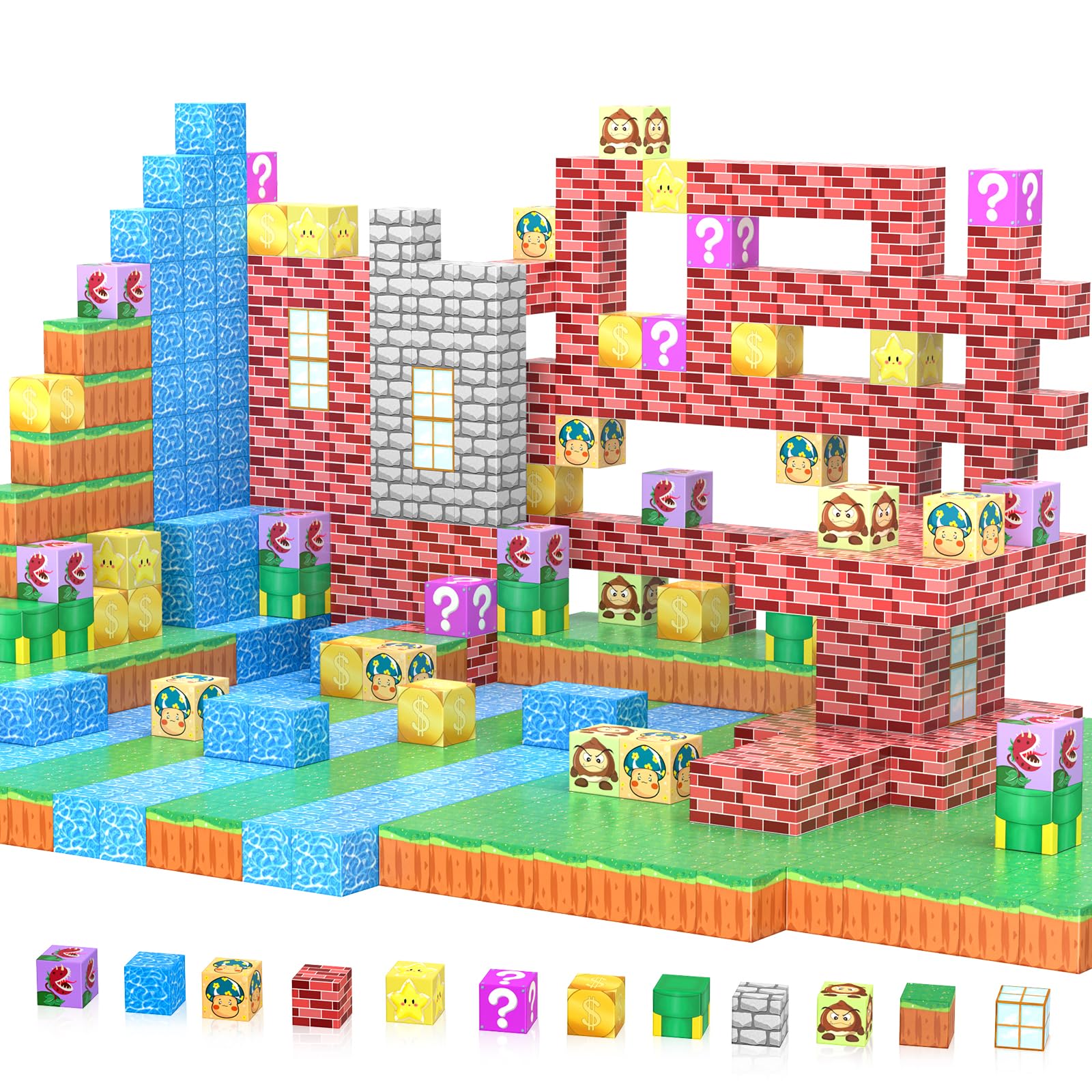 Magnetic Blocks Building Toys Gifts Construction Toys for 3-8 Year Old Boys & Girls, STEM Toys Creative Kids Toys