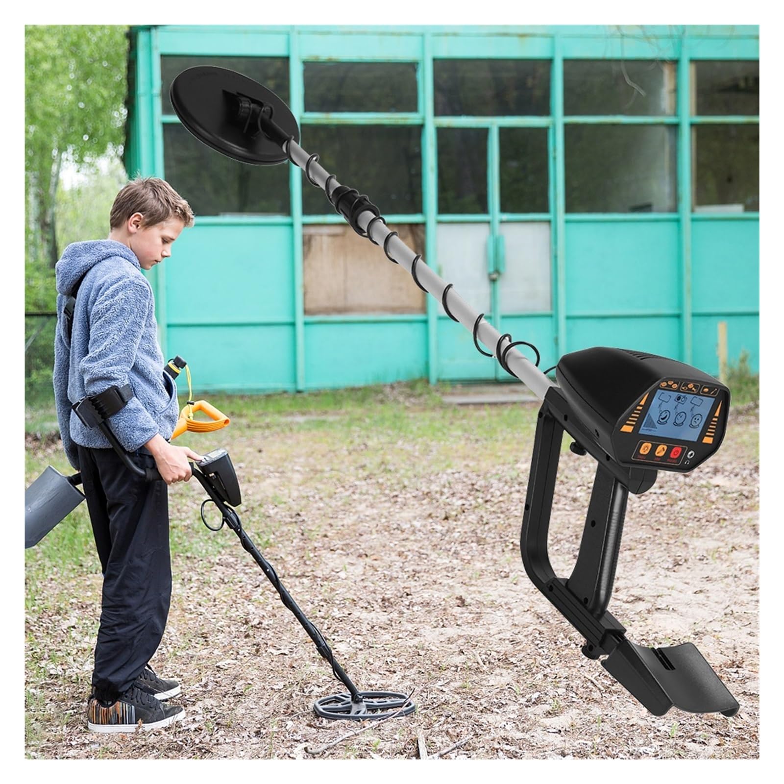 Detector de Metales, Detector de Metales Mano Búsqueda Oro Pantalla LCD Detectores Profesional a Prueba Agua for búsqueda Tesoros