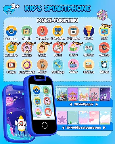 Miniatura 2 de Teléfono inteligente de juguete para niños, regalos de shiningstone y juguetes para niños de 3 a 7 años, teléfono celular falso para niños con