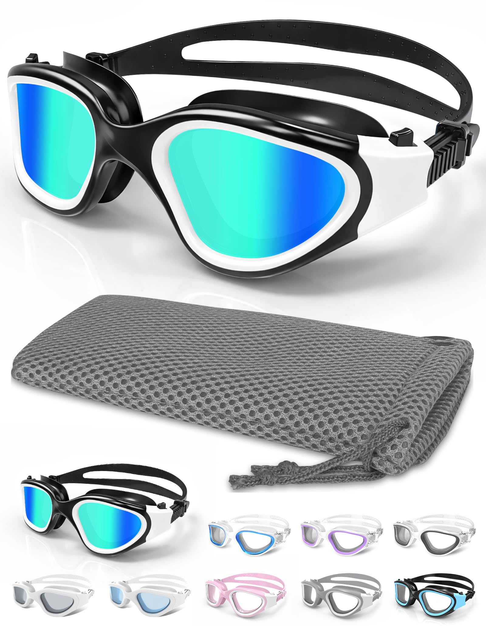 Winline Swimming Goggles Clear Vision Anti Fog Anti UV Anti Leak Waterproof Easy to Adjust Swim Goggles for Adult Men Women Teenager
