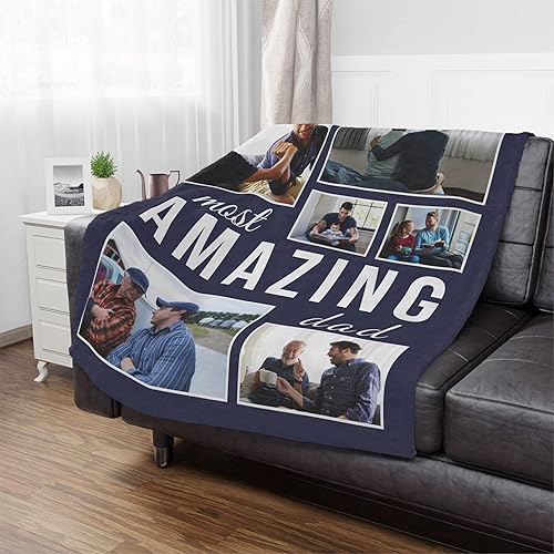 Miniatura 3 de Regalos para papá, manta personalizada para el día del padre, manta con imagen personalizada, regalos personalizados para papá para cumpleaños, día