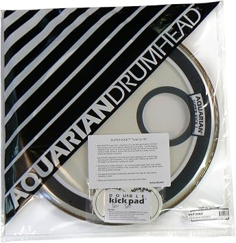 Aquarian Drumheads SKP18WH Super-Kick 1 Prepack 18-inch Bass Drum Head, gloss white