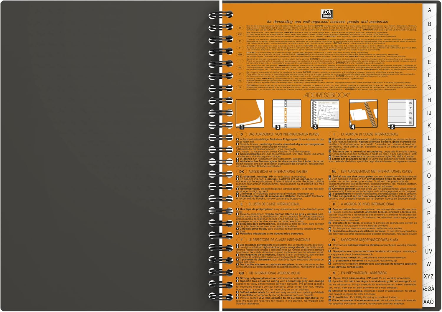 Oxford International A5 Poly Cover Address Book, Ruled with A-Z Index and Perforated Notebook, 144 Page, 1 Notebook