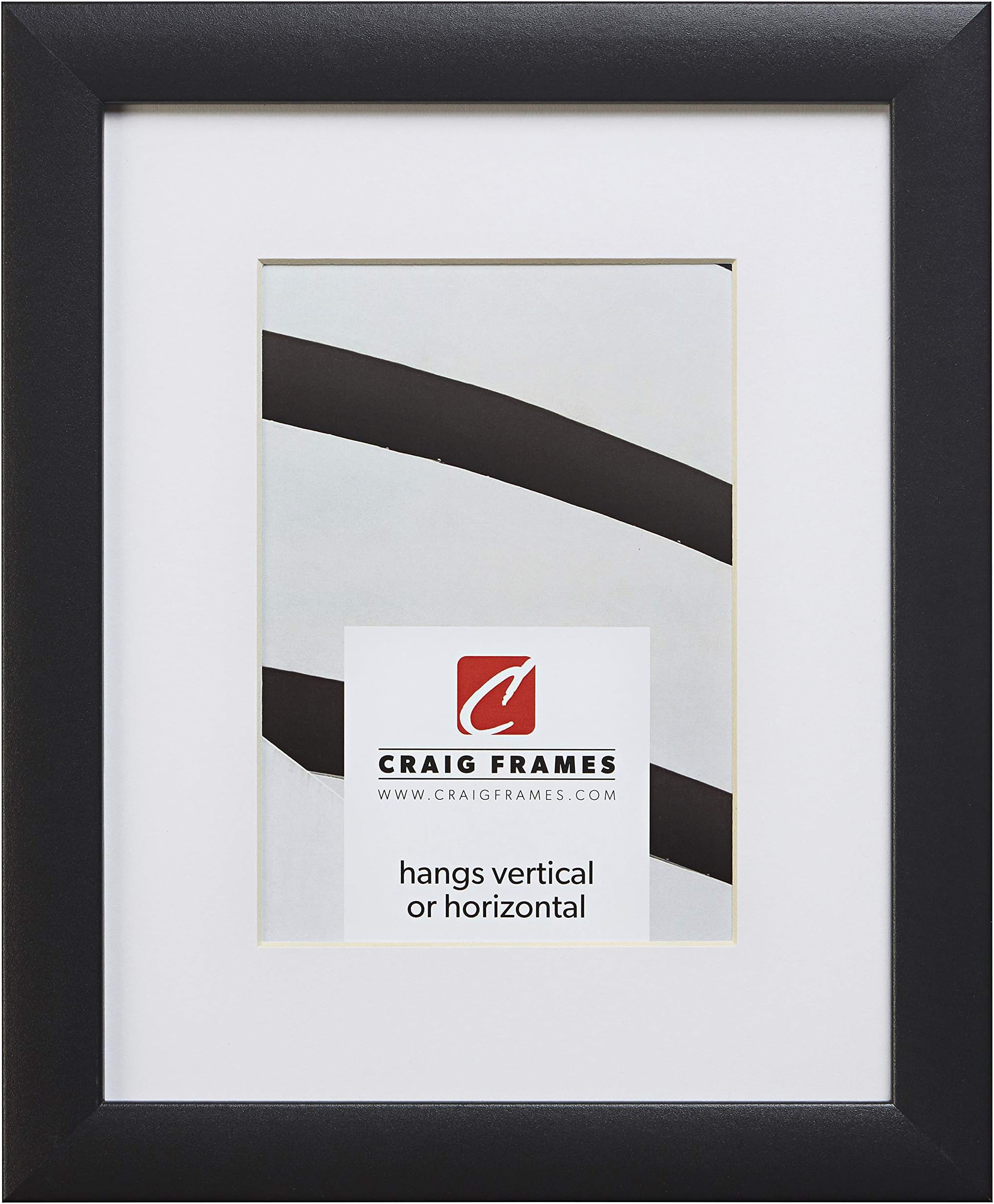 Craig Frames 1WB3BK 20 x 24 Inch Black Picture Frame Matted to Display a 16 x 20 Inch Photo