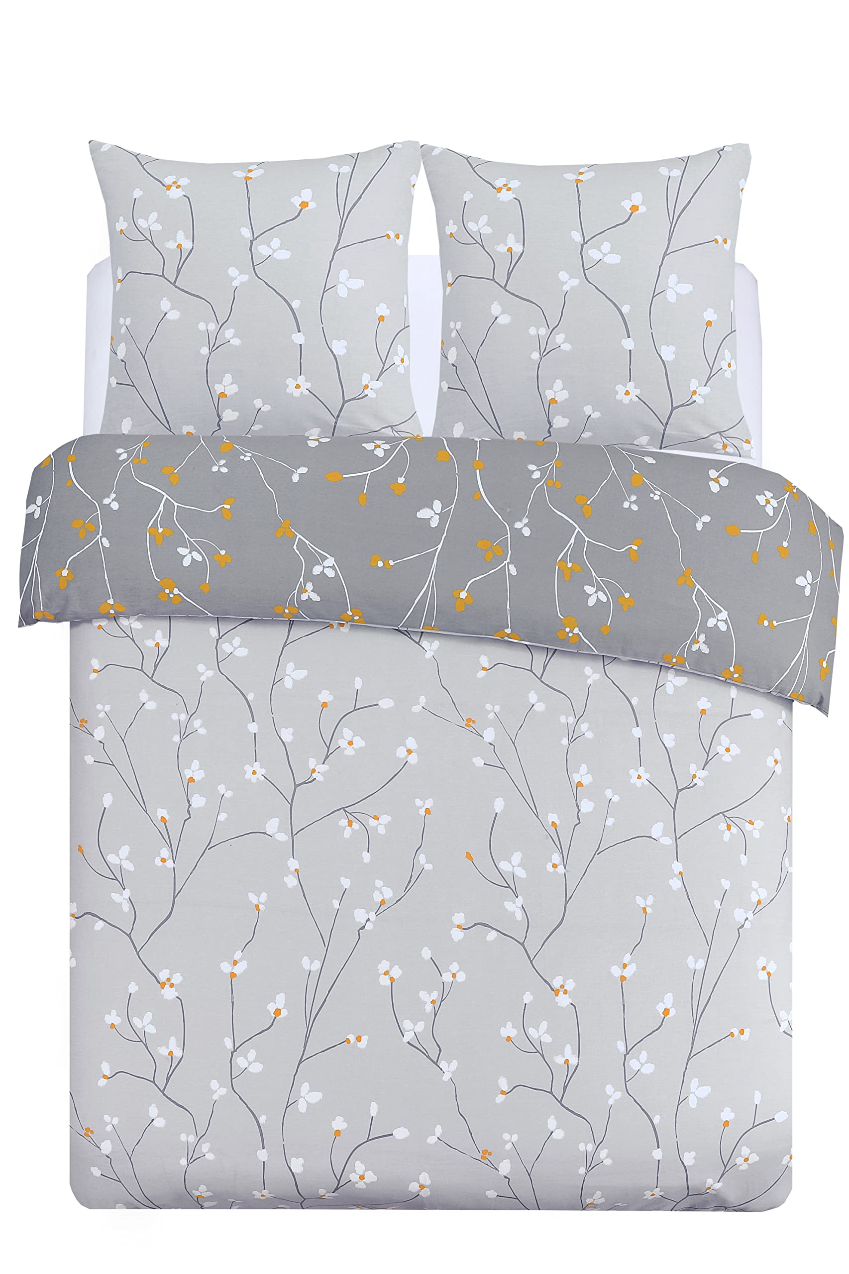Vision - Komplet pościeli dwustronny Freya – poszwa na kołdrę 260 x 240 cm z 2 poszewkami na poduszki do łóżka kingsize – 100 % bawełna