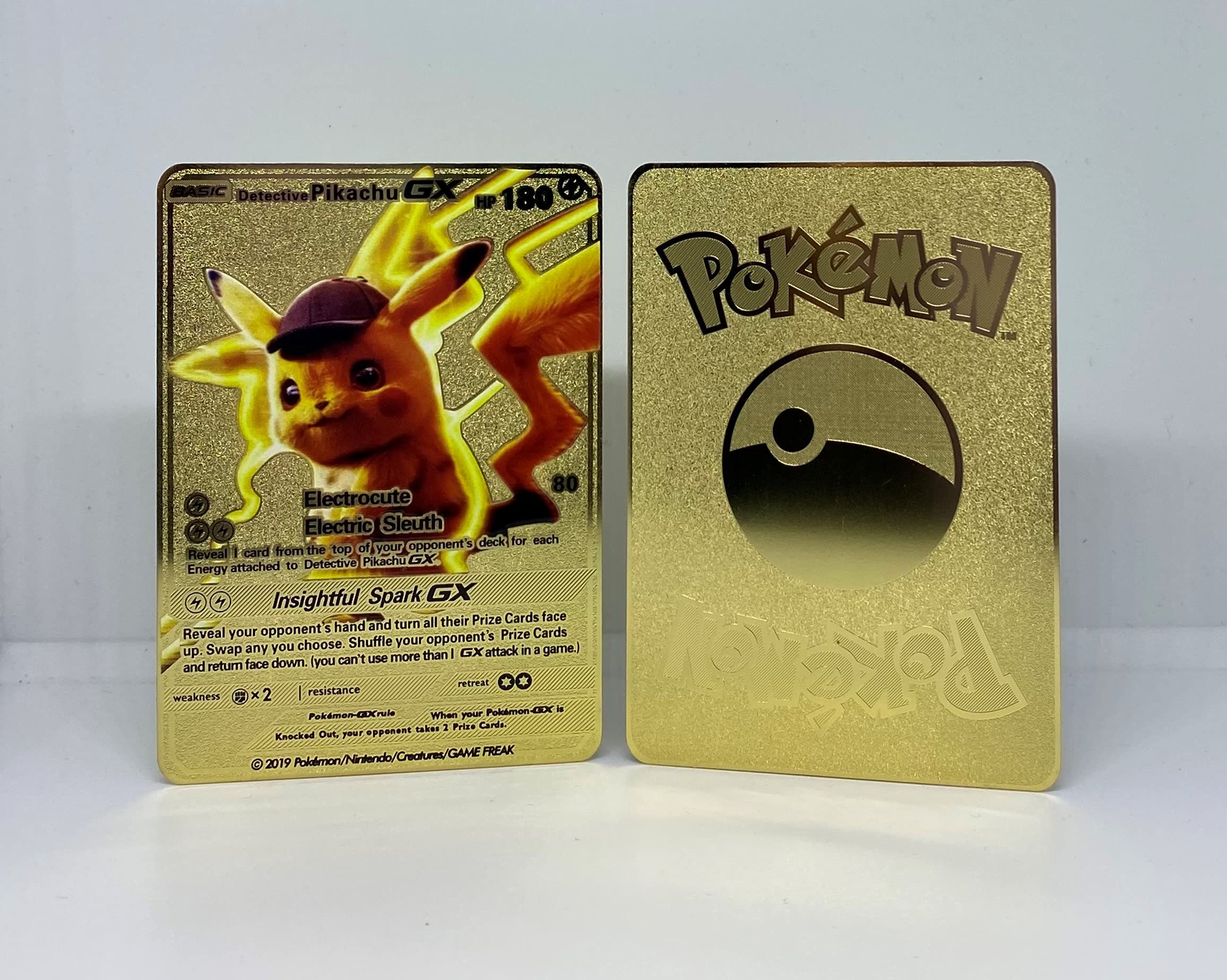 Amazon.com: Detective Pikachu GX Card (Custom Gold Metal Card) : Everything  Else