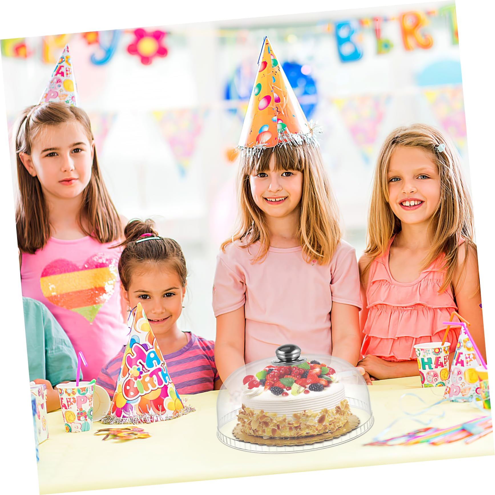 Cabilock Copertura Trasparente da 25x10 Cm per Torta in Plastica Copertura Alimentare Cupola Protettiva Pratico Copri Torta per Alimenti per Snack e Dessert per Casa e Ristorazione