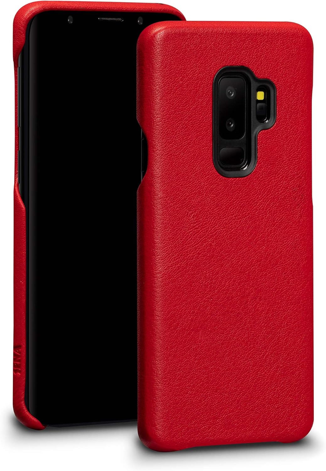 Greatest Product Sena Leatherskin Snap On Cell Phone Case for Samsung Galaxy S9 Plus - Wrapped in Full-Grain Leather, Red