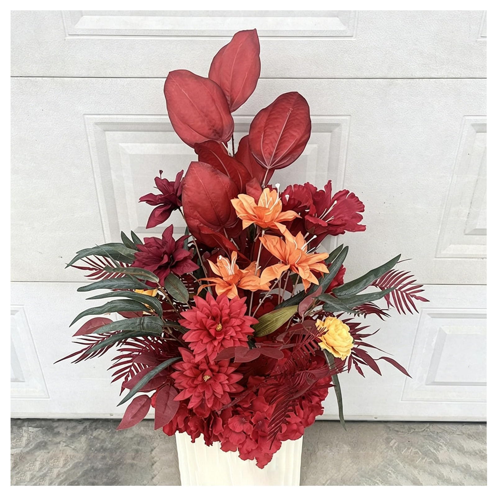 Wedding Aisle Flowers, Hanging Floral Decor, Floor Runner Flowers, Multiple Styles Artificial Flowers, For Wedding Reception, Ceremony Backdrop, Hotel Decoration, Window Disp(Size:50*53cm,Color:E)