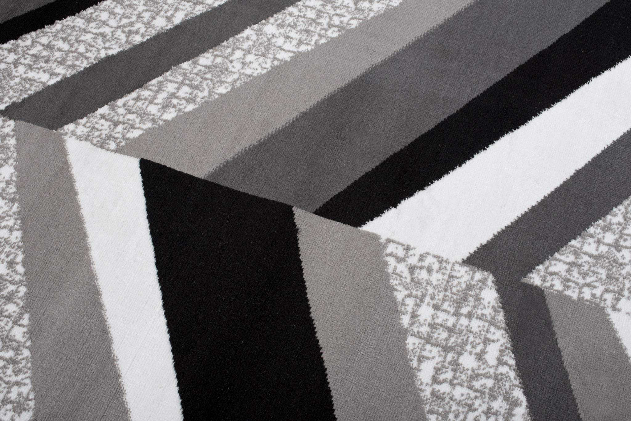 TAPISO Maya kolekcja dywan do salonu, krótkie runo, nowoczesny w paski, melanż, wzór szary, czarny, biały, do sypialni, biura, Ökotex 160 x 230 cm