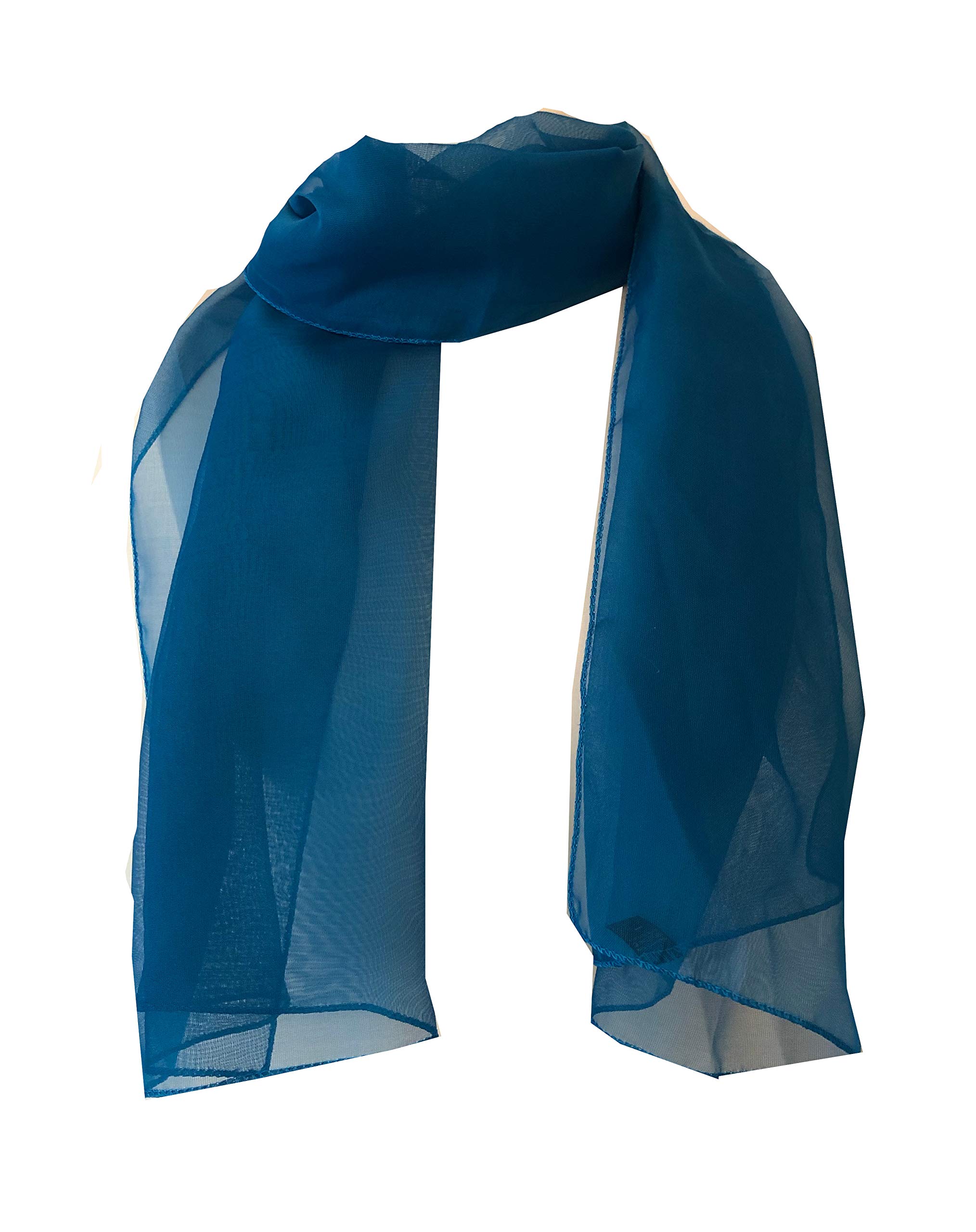 Pamper Yourself Now Plain Teal Chiffon Style Scarf Thin Pretty Scarf Great for Any Outfit Lovely Gift