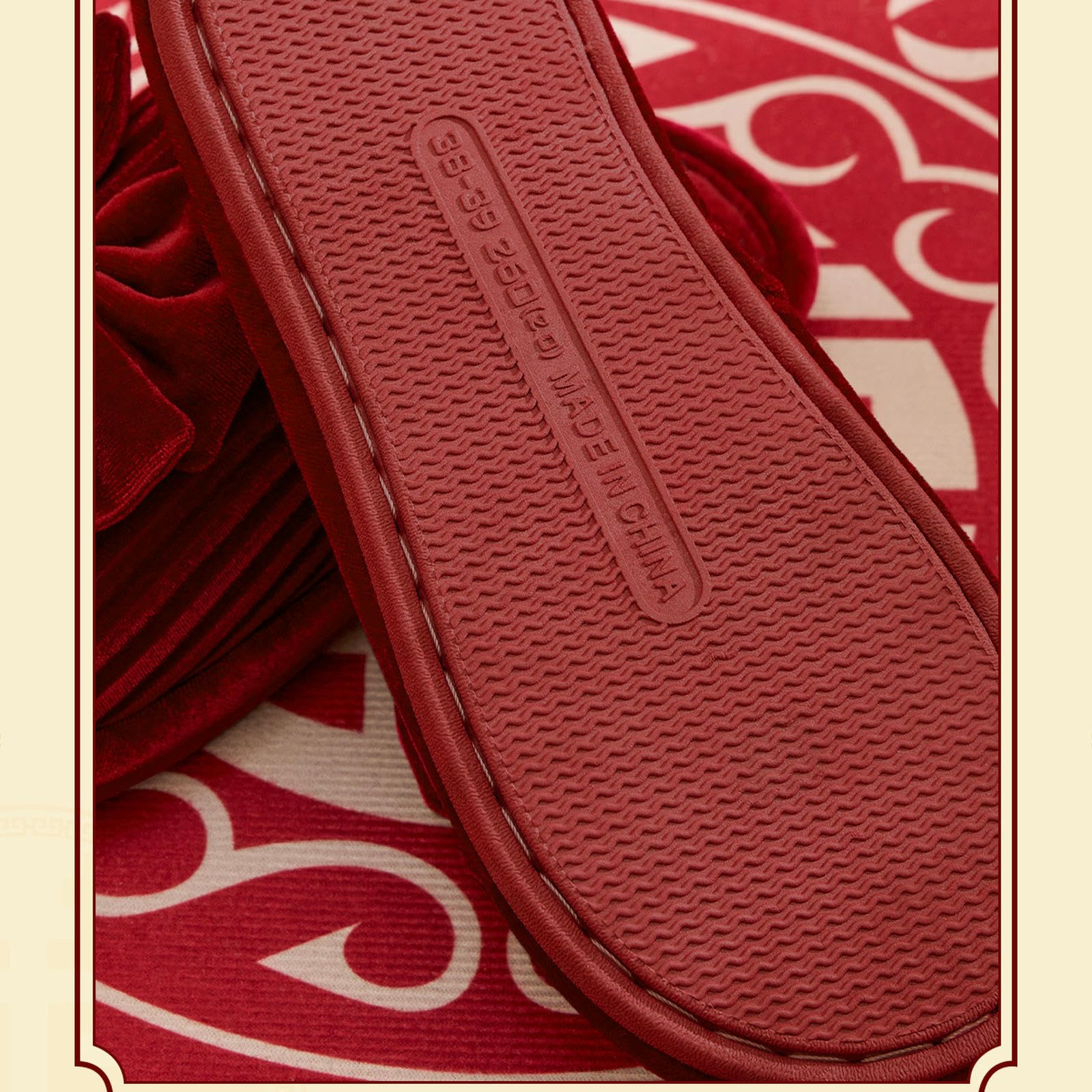 Pantofole Donna da Sposa Antiscivolo in Pile Corallo per Gli Sposi, Casa Leggere-Modello Uomo Rosso-40-41