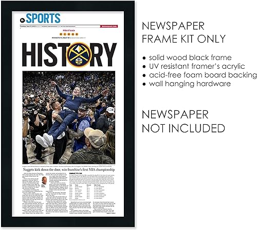 Miniatura 3 de 11x22 Frame for Newspapers (Black)  Solid Pine Natural Wood Frame, Matte Black  UV Resistant Picture Frame Protective Acrylic  Acid Free