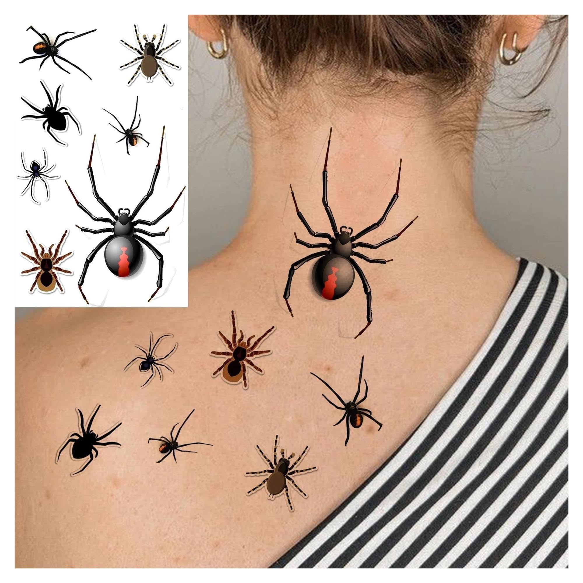 Tatuajes Telaraña Murciélago Góticos Halloween Adultos