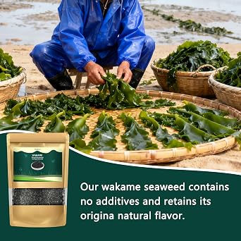 Dried Wakame Seaweed, Dried Seaweed, 150g(5.3oz) 100% Natural Dry Seawee d, Drie d Vegetables For Soups, Cooking, Salad, Ramen