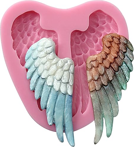 Ángulo Bebé Querubín Alas Fondant Cake Candy Silicona Molde 3.0x2.9x0.4 in