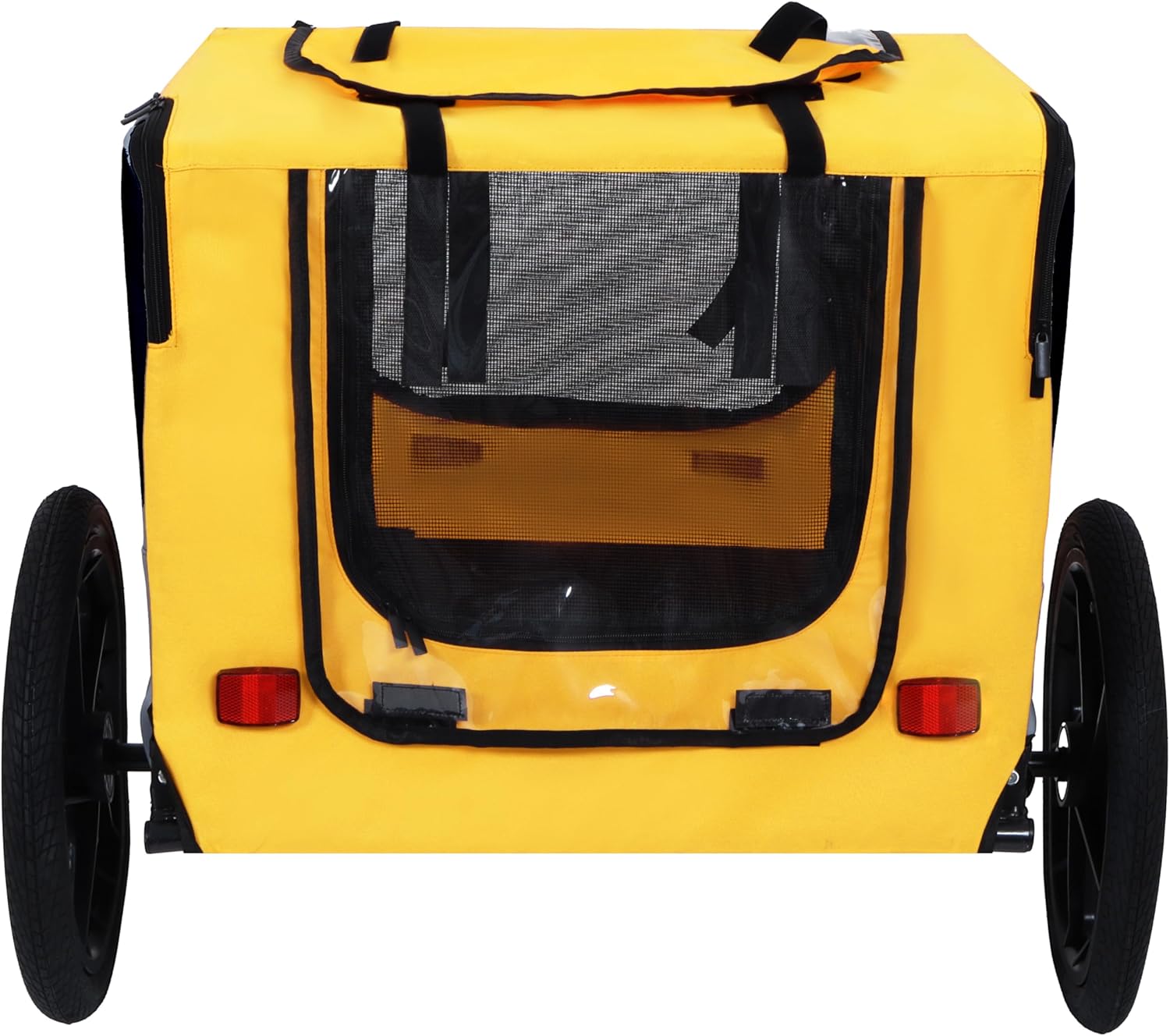 Dog Bike Trailer, Supports up to 88 lbs, Pet Cart Bicycle Carrier for Small & Medium Dogs, Easy Folding Frame with Quick Release Wheel, Universal Bicycle Coupler, Reflector, Flag,Internal Leash,Yellow