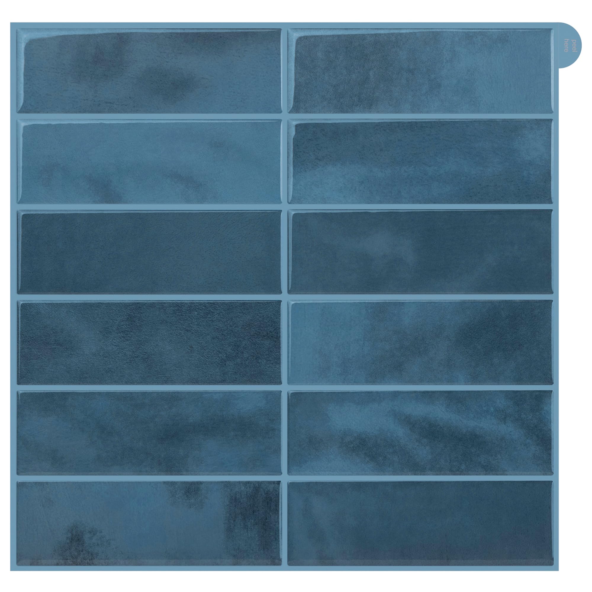 Photo 1 of 10-Pack Blue Peel and Stick Backsplash Tiles(12"x12")