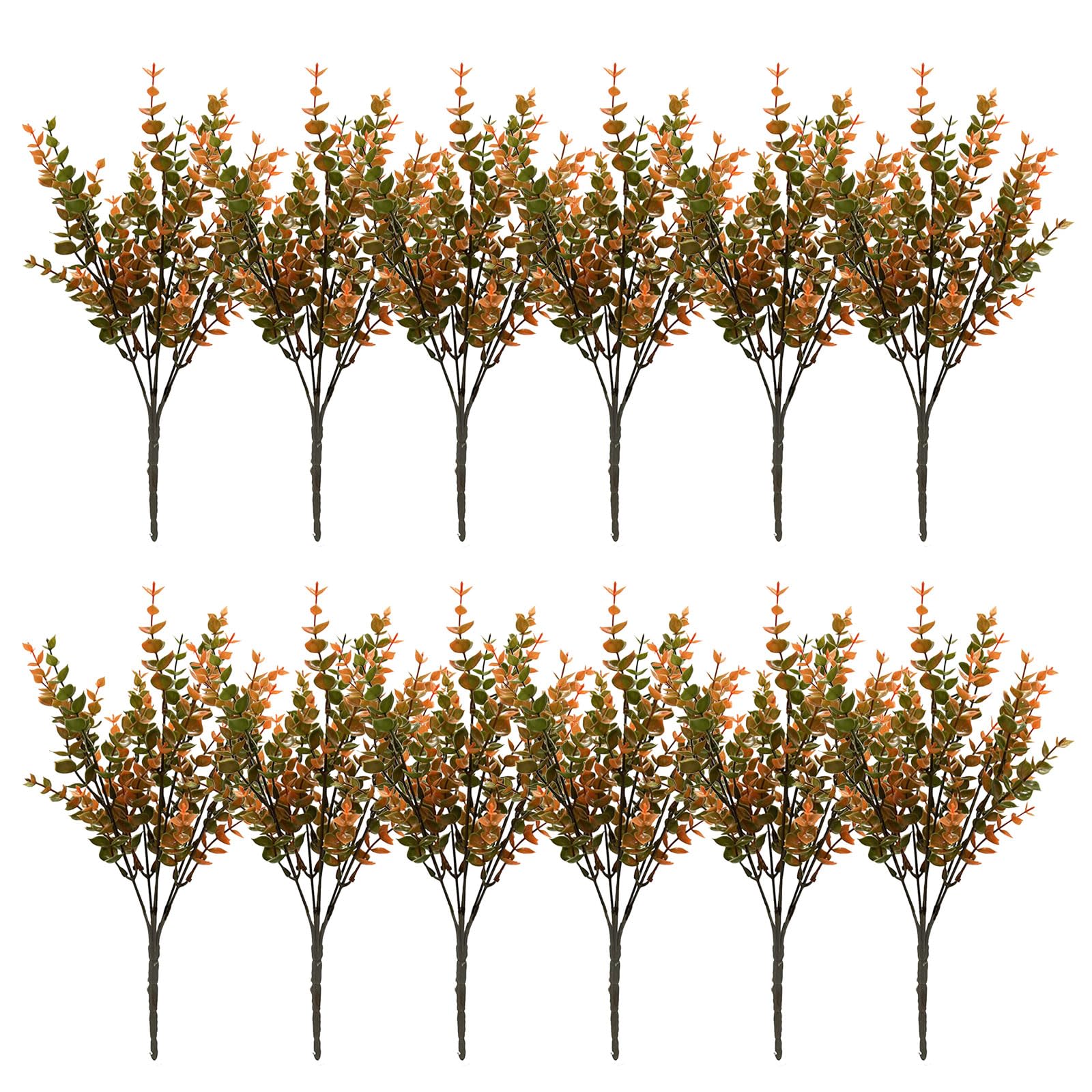 Tsophreniq 12Pieces Long Eucalyptuses Stems Artificial Florals Ornament Realistic Plant Foliages for Seasonal Home Embellishments Fall Florals Arrangement