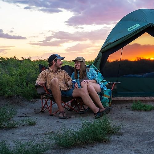 Miniatura 12 de Kelty Silla de campamento plegable de gran tamaño para 2 personas, asiento doble para juegos de fútbol, portón trasero, días de playa (baja