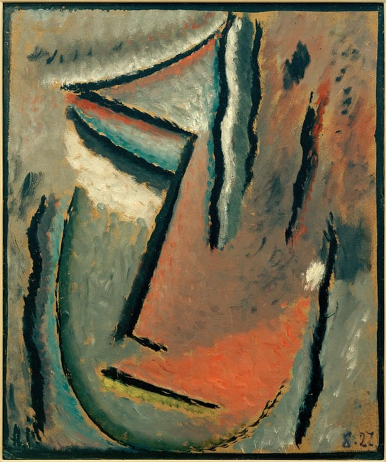 ARTXLXXBN Famous Painting Art Wall Decor Abstract Art Picture Abstrakter Kopf Stummer Schmerz by Alexej Von Jawlensky Animal Pictures for Home Decor 60x90cm