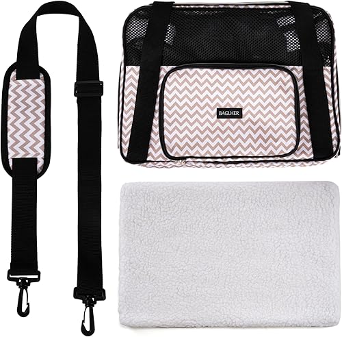 Vista 6 de BAGLHER Transportador de viaje para mascotas, transportador de perros para gatos pequeños y medianos, perros, cachorros, aprobado por aerolíneas, Blw