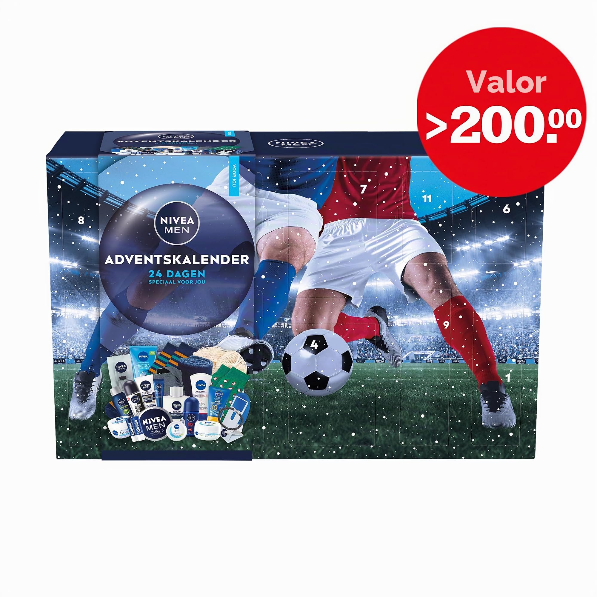 NIVEA Calendario de Adviento Hombres 2025 – Calendario de cuenta regresiva completo - Regalo de 24 productos – Regalo de San Valentín y Navidad