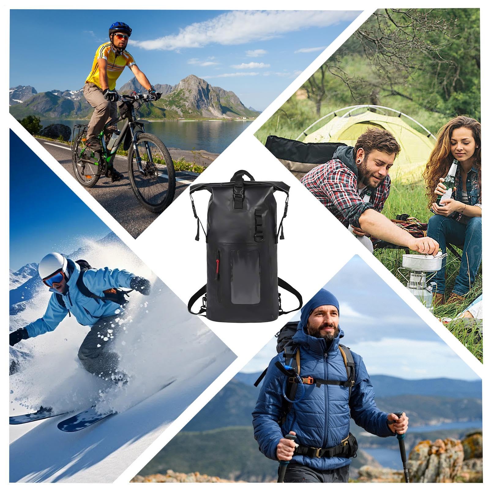 Zaino Sacca Stagna Impermeabile 30L Grande Capacità Di Archiviazione E | Sacca Stagna Multiuso Per Donne, Uomini, Viaggio, Canottaggio, Kayak, Campeggio E Spiaggia