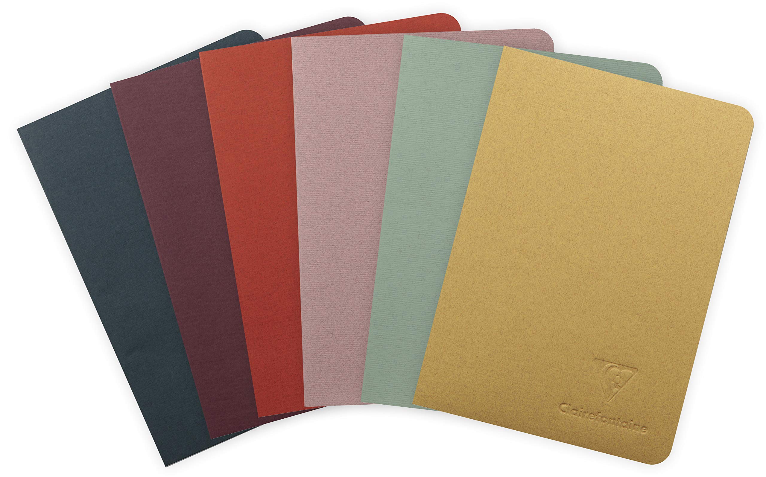 Clairefontaine 115658C - notes z Ingresem, szyty, przeszycia nitką, 96 stron, 10,5 x 14,8 cm, w linie, 90 g, okładka z papieru czerpanego, kolor losowy