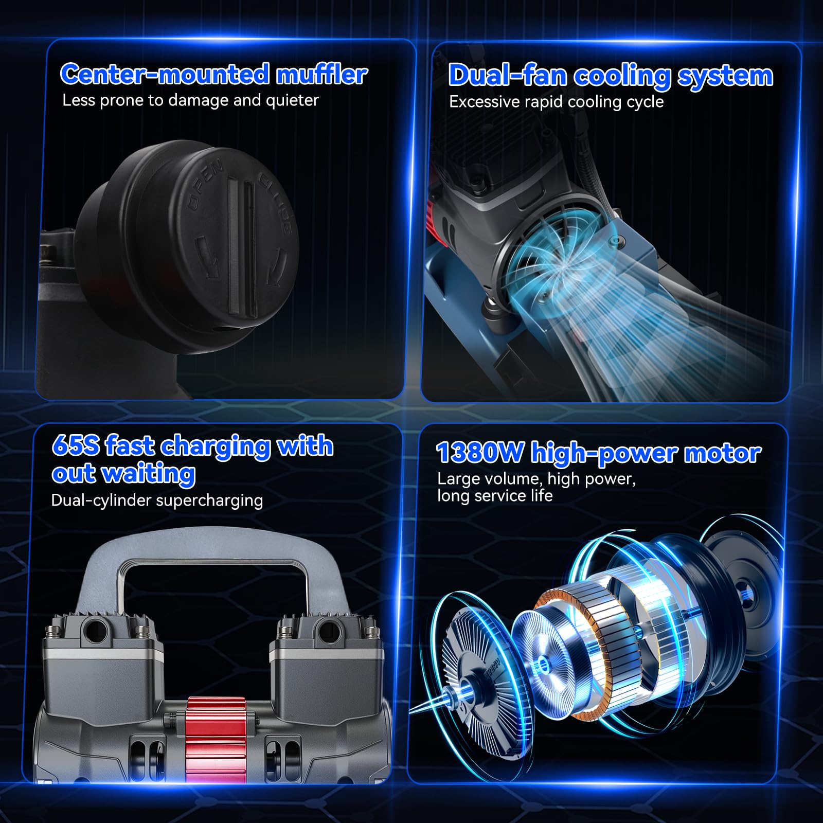 Accucompressor, persluchtcompressor voor Makita 18 V accu (zonder