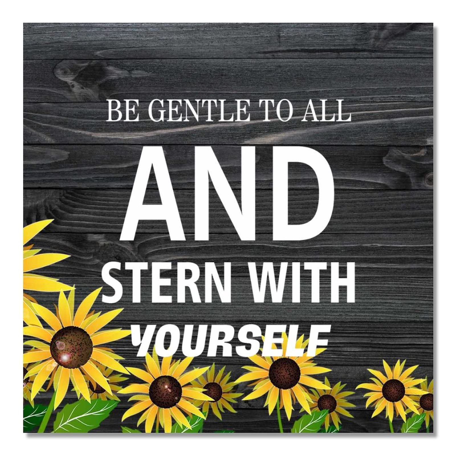 Plaque en bois avec motif tournesol, tableau artisanal rigide