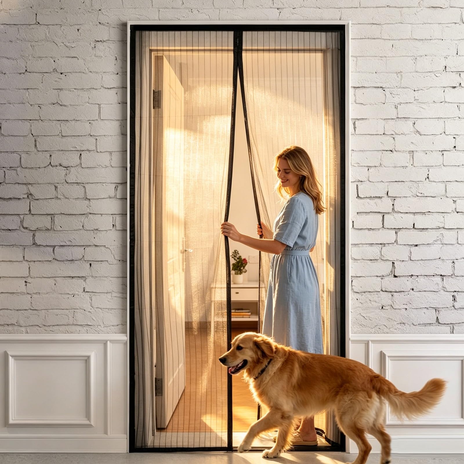 Gaifnag Black Magnetic Screen Door 178 X 165 Cm Hundreds Of Sizes, Anti Mosquito Mesh Curtain With Powerful Magnets Mosquito Double Door For Front Doors, Sliding Doors,