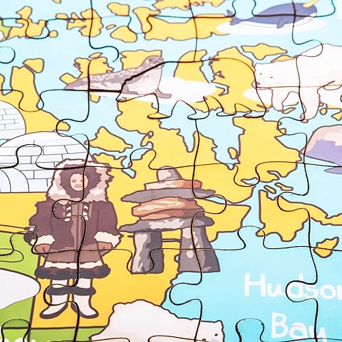 Miniatura 4 de Terra Puzzles Rompecabezas de madera con mapa de Canadá de 152 piezas, 15 x 10 pulgadas